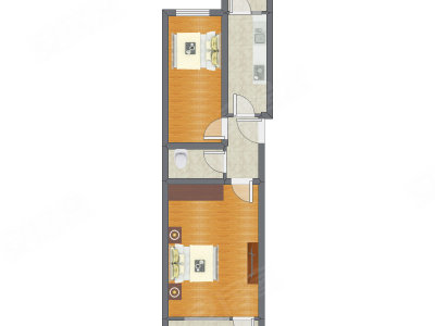 2室0厅 56.41平米户型图
