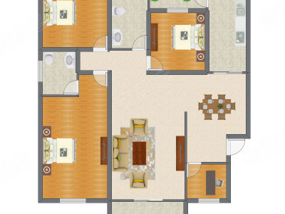4室2厅 134.00平米