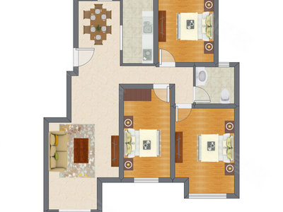 3室2厅 121.87平米