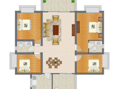 4室2厅 132.48平米
