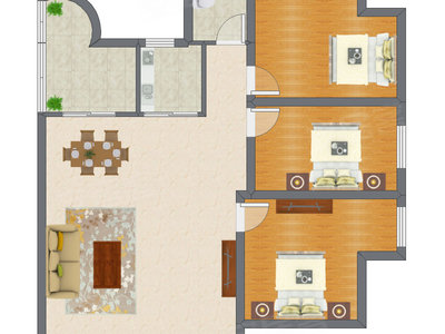 3室2厅 76.30平米
