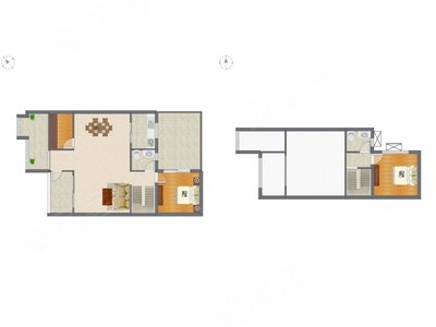 2室2厅 106.45平米户型图