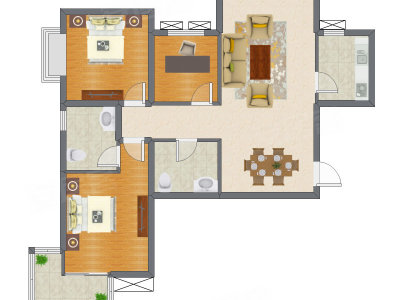3室2厅 78.12平米