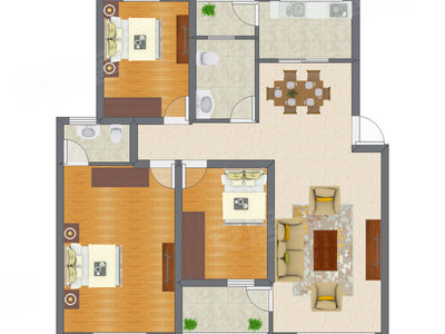 3室2厅 121.43平米