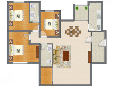 3室2厅 105.33平米