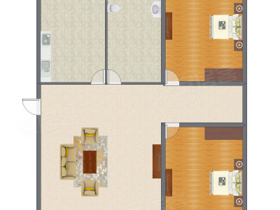 2室1厅 148.34平米