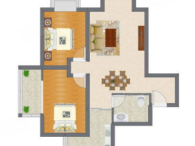 2室2厅 85.75平米
