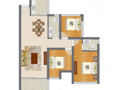 3室2厅 88.00平米