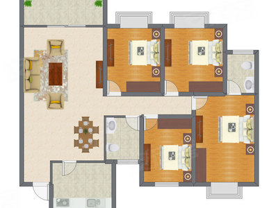 4室2厅 144.40平米