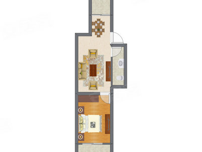 1室1厅 32.20平米户型图