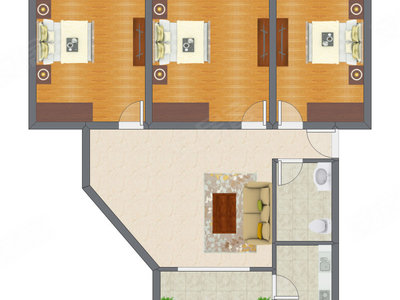 3室1厅 111.24平米
