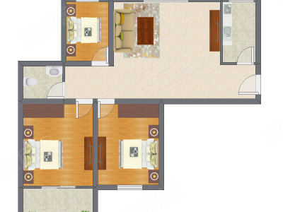 3室2厅 87.59平米
