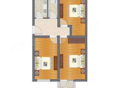 3室1厅 76.47平米
