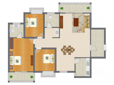 3室2厅 121.09平米