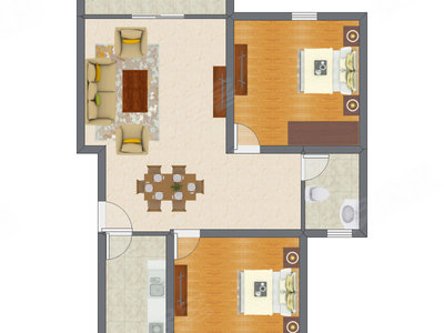 2室2厅 99.64平米