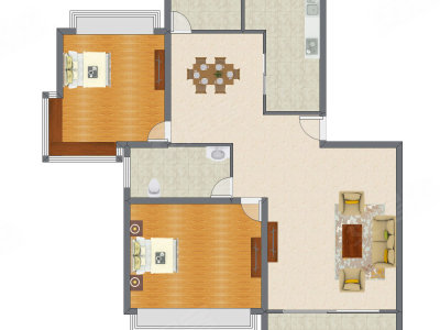 2室2厅 172.00平米