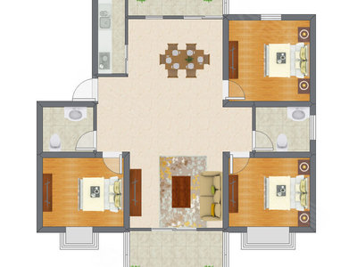 3室2厅 93.99平米
