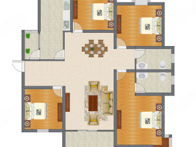 4室2厅 128.55平米
