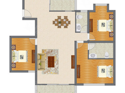 3室2厅 130.05平米