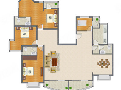 3室2厅 204.90平米