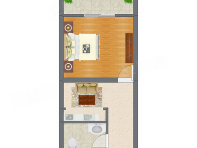1室1厅 44.99平米
