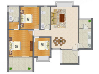 3室2厅 118.65平米
