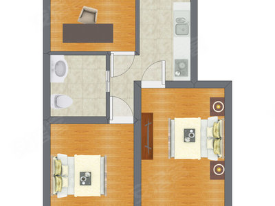 3室1厅 58.12平米