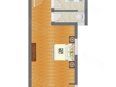 1室0厅 46.45平米户型图