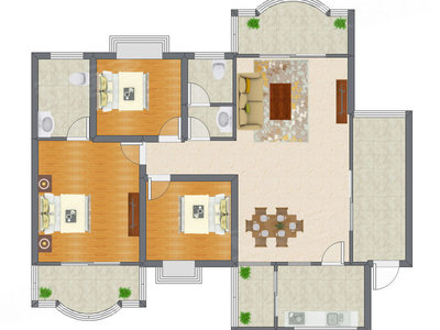 3室2厅 157.83平米