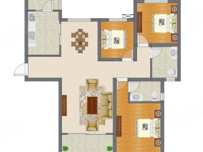 3室2厅 140.94平米户型图