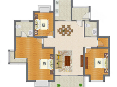 3室2厅 144.00平米