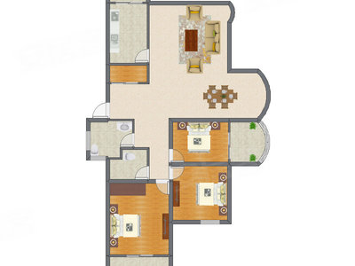3室2厅 117.65平米