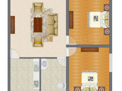 2室1厅 68.16平米