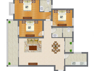 3室2厅 141.28平米