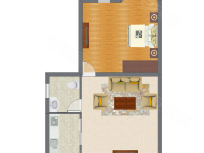 1室1厅 46.11平米