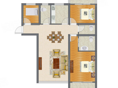 3室2厅 120.12平米户型图