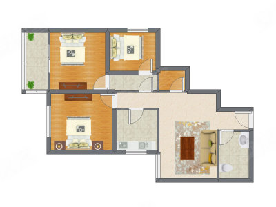 3室1厅 99.14平米