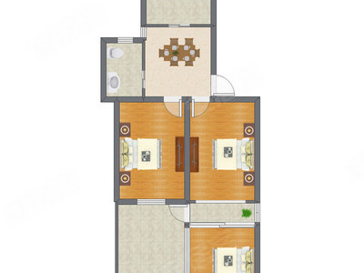 3室1厅 63.85平米