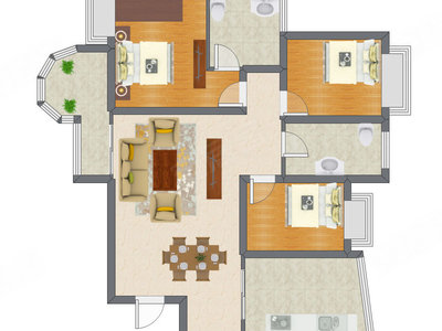 3室2厅 105.75平米
