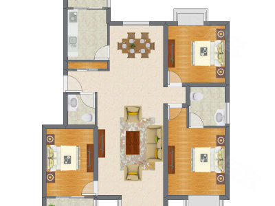 3室2厅 132.35平米