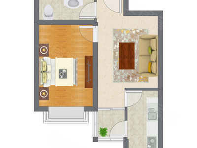 1室1厅 79.50平米户型图