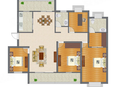 4室2厅 122.68平米