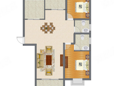 3室2厅 87.56平米