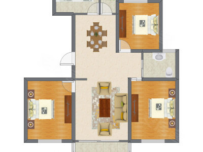 3室2厅 123.86平米
