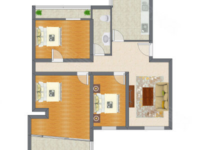 3室1厅 98.10平米