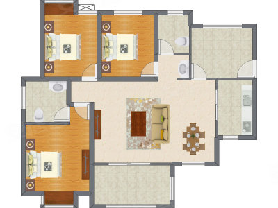 3室2厅 102.32平米