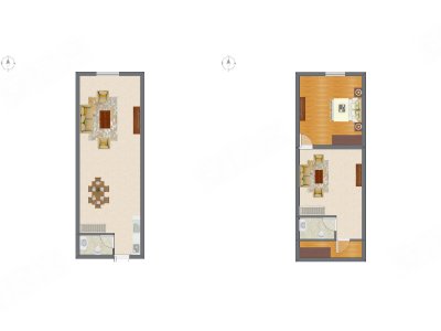 2室2厅 41.18平米户型图