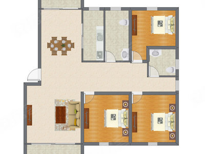 3室2厅 149.90平米