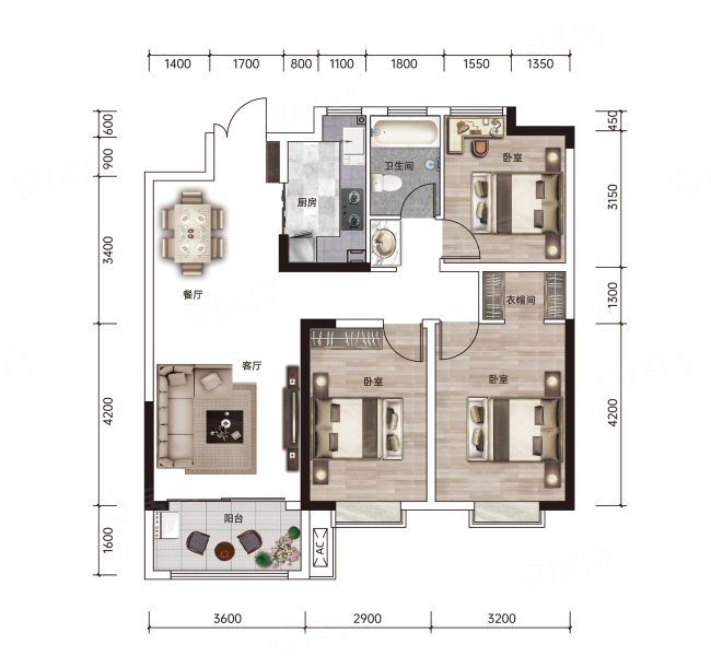 新区实验 对面 双卧朝南 瑞德御府三室户型方正全明户型周边,瑞德御府