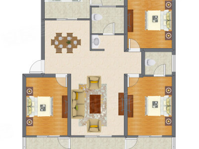 3室2厅 130.57平米